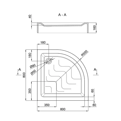 Душовий піддон Lidz Kupala ST80x80x16 Білий - фото 2