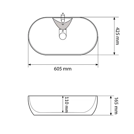 Умивальник VBI Liscia white накладний VBI-015505, Білий - фото 3