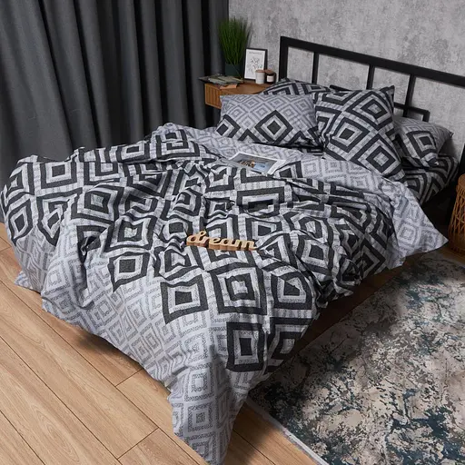 Комплект постільної білизни Moon&Star Бязь Gold Люкс Retro Pixels King Size 220x240 наволочки 4х50х70 - фото 7