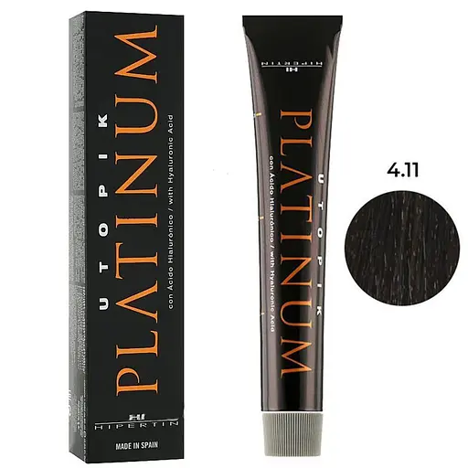 Професійна стійка крем-фарба для волосся Hipertin Platinum 4.11 попелясто-каштановий інтенсивний 60 мл - фото 2