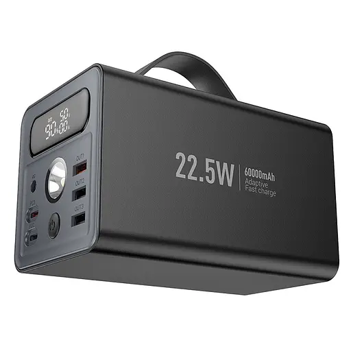 Портативний ЗП Power Bank Hoco J138 22.5W+PD20W+DC12V 60000 mAh Black - фото 2