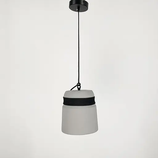 Подвес с бетонным плафоном и черным основанием | Line F | Ст. MJ 186/1 GR+BK - фото 2