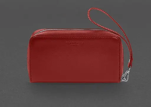 Кожаный клатч-купюрник 4.0 красный краст - фото 1