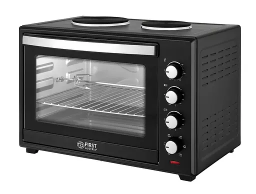 Духовка First FA-5045-5 60 л конвекція + плитка 2канф. чорна - фото 2