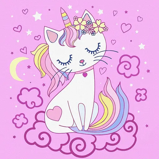 Полотно на картоне с контуром Rosa Start Милая кошечка 20х20 хлопок акрил