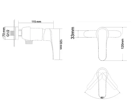 Смеситель для душа хром Rj Jet RBZ071-5 Хром - фото 2