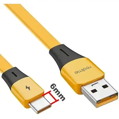 Кабель Data Cable SuperDart / Super Vooc 65W / 6A 1m USB на Type-C / USB-C для Realme yellow - фото 3