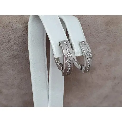 Серебряные серьги Агни ТАНДЕМ с фианитами. 2182/1Р-CZ - фото 3