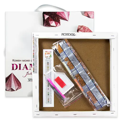 Алмазна мозаїка Strateg ПРЕМІУМ Соняшники у вазі розміром 30х30 см (ME13819) - фото 2