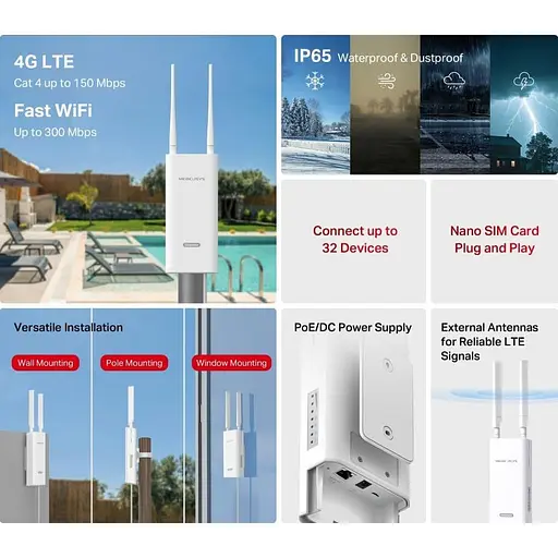 Бездротовий маршрутизатор 4G LTE, MB118-4G MERCUSYS - фото 8
