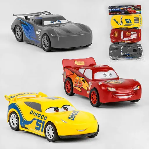 Набір машин Тачки 39788, инерция, 3шт, в пакете (6973355110165) - фото 3