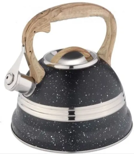 Якісний металевий чайник із свистком Edenberg EB-8808 із нержавіючої сталі для газової плити чорний - фото 2