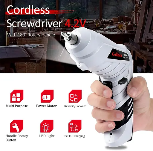 Електрична викрутка, акумуляторний акумуляторний інструмент Goldsea Cordless Screwcrew та набір бездротових електричних викруток - фото 2
