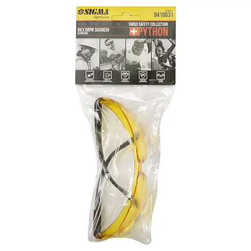 Очки защитные Sigma Python anti-scratch янтарь 9410631 - фото 3