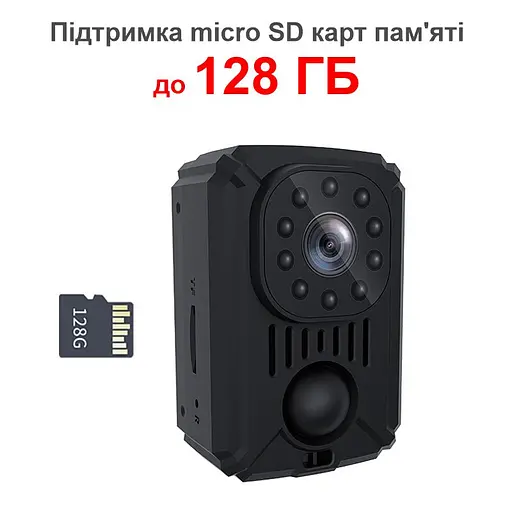 Мини камера с датчиком движения Nectronix MD31, Full HD 1080P, SD до 128 ГБ, аккумулятор 1500мАч (100837) - фото 3