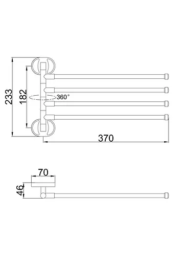 Тримач для рушника поворотний Frap F1914 4 тримачі 1/40 Хром - фото 2