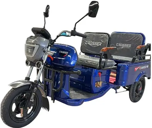 Електроскутер Вантажопасажирський Crosser CARGO 10 триколісний (800W 60V, 32Ah) Синій - фото 2