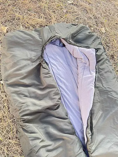 Зимний спальный мешок на флисе до -35С (Оливковый) - фото 5