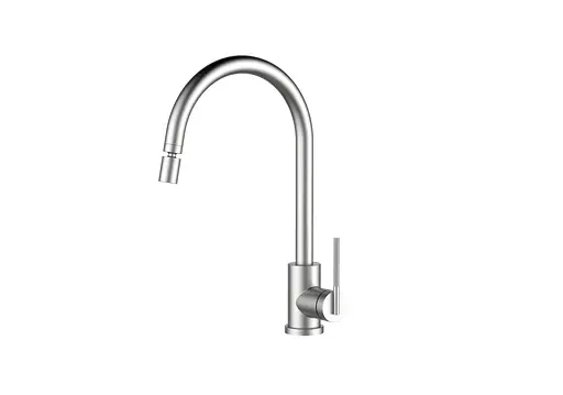 Смеситель для кухни из нержавеющей стали поворотный аэратор Nett ES-22 Нержавеющая сталь - фото 1