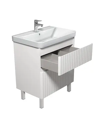 Тумба Мойдодир Fluffy 70-U з умивальником Vivace 70 Білий матовий - фото 2