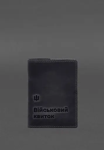Кожаная обложка для военного билета 7.3 синий Crazy Horse - фото 2