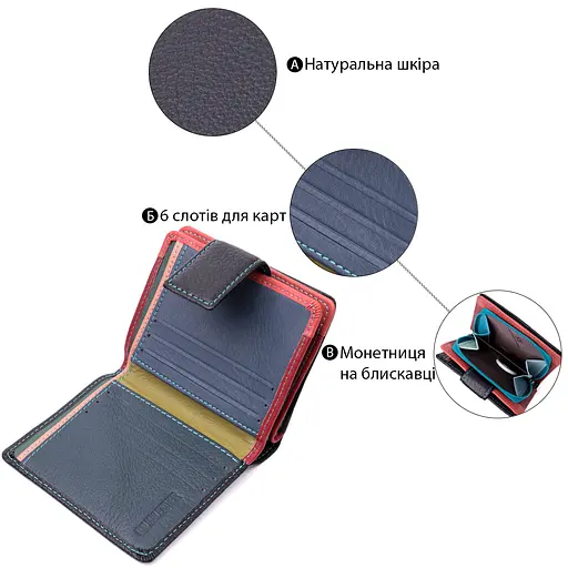 Вертикальный небольшой женский кошелек из натуральной кожи ST Leather 9.5х11.5х2.5 см acs0032278 - фото 4