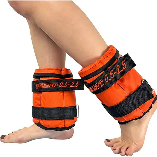 Утяжелители EasyFit 0,5-2,5 кг для ног и рук Черный-оранжевый (EF-WHT-0,5-2,5-O) - фото 1