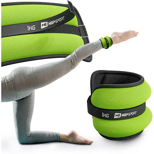 Обважнювачі для ніг та рук Hop-Sport HS-S002WB 2х1кг зелені - фото 3
