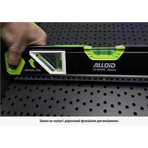 Рівень будівельний Alloid з магнітом та боковим вікном 3 капсули 80 см (LD-007080) - фото 8