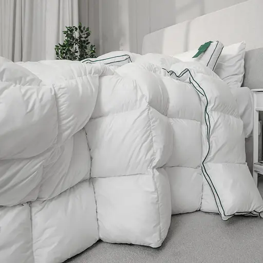 Ковдра MirSon Imperial Satin Luxe, літня, 215х155 см, біла із зеленим кантом - фото 21
