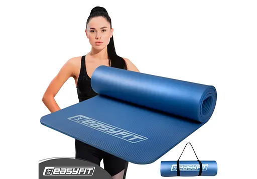 Коврик для фитнеса и йоги EasyFit NBR 10 мм Синий (EF-1919-Bl) - фото 1