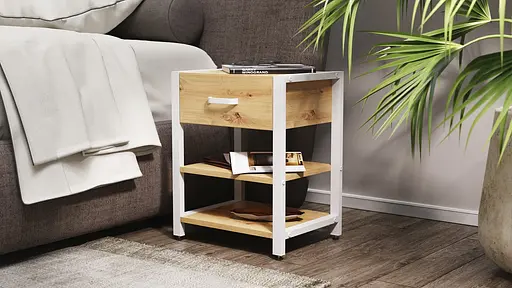 Тумба універсальна Ferrum-decor Вів'єн 1/2 50x41x40 білий ДСП Дуб Артізан 16мм (FRD-104129)