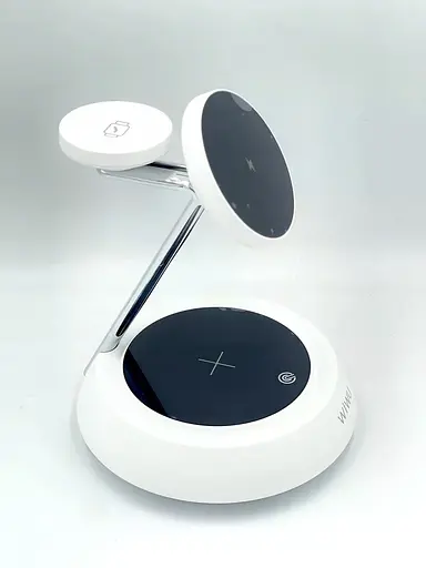 Бездротовий зарядний пристрій — настільний WiWU WI-W002 Power Air 15 W 3 в 1 для iPhone/A Apple Watch/Air - фото 2