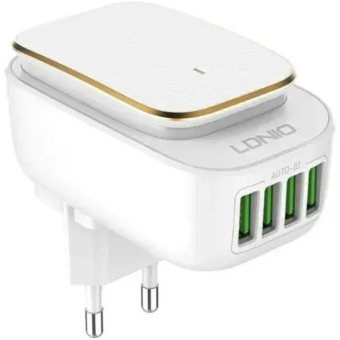Нічник і мережевий зарядний пристрій Ldnio A4405 4 USB + кабель USB to Type-C - фото 1