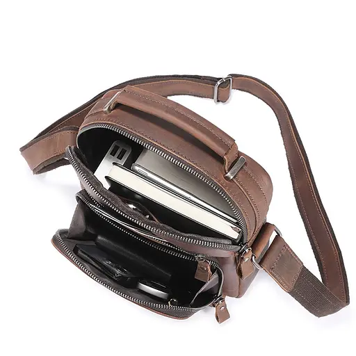 Шкіряна сумка чоловіча через плече BULL 23х18х8 см sum0028271 - фото 4