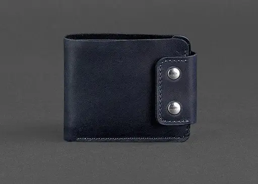 Мужской кожаный портмоне Zeus 9.0 синий Crazy Horse - фото 1