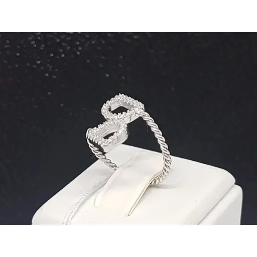 Срібне кільце Золотий квартал з фіанітами. Артикул 1565 16 16,5 - фото 2