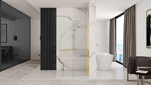 Душевая стенка Rea Cortis 100 gold REA-K8484 - фото 2