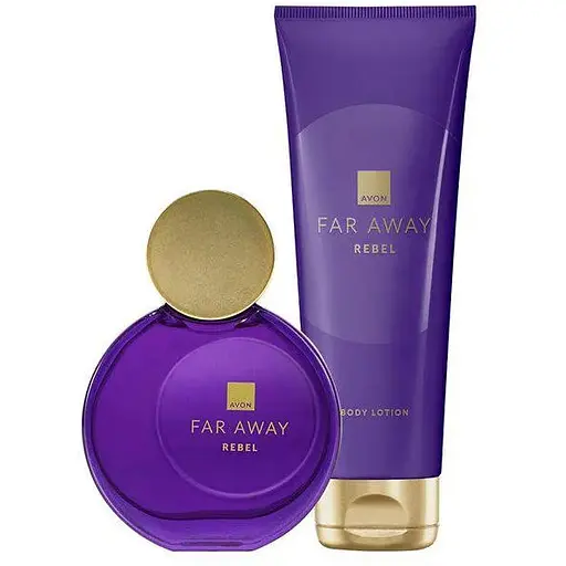 Набір парфумований жіночий Avon Far Away Rebel (edp/50ml + b/lot/125ml) (494693317) - фото 1