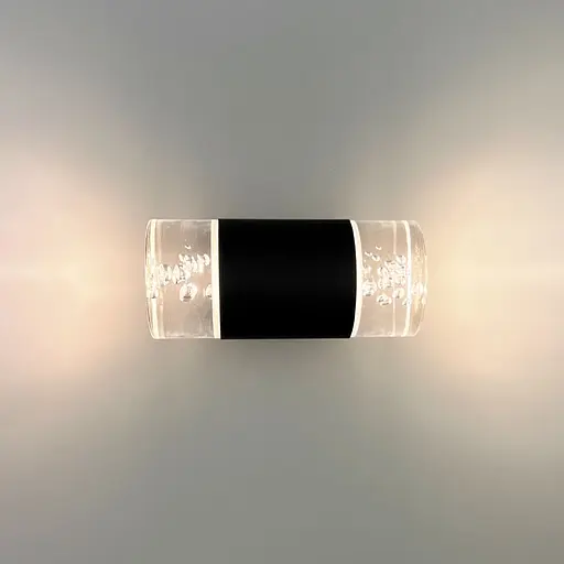 Фасадний чорний світильник з ефектом крапель 17х8 см | Line F | Арт. 8702 10W 3000K IP54 ВК - фото 6