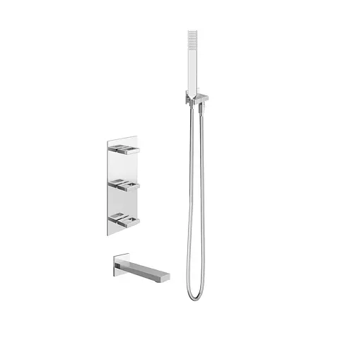 Змішувач для ванни Kohlman Nexen chrome + BOX прихованого монтажу KPL-QW217UQ20 Хром - фото 1