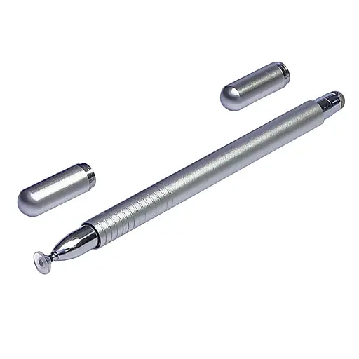 Стилус ємнісний, високоточний Jot Pro двосторонній, з магнітами для ковпачків, металевий, сріблястий - фото 2