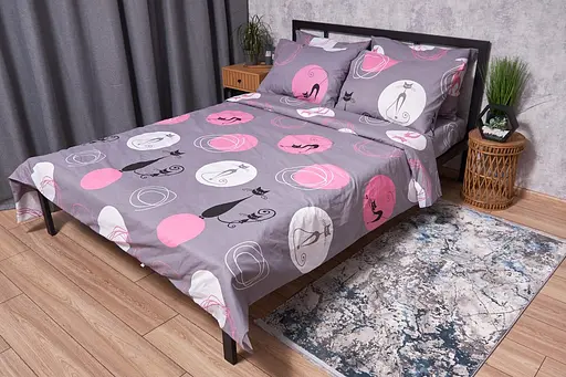 Підковдра Moon&Star Бязь Gold Люкс Mauve Cats King Size 220x240 см - фото 1