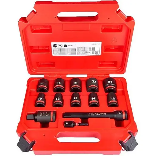 Набор торцевых головок, 1/2, 10-24 мм, кейс, 13 шт Milwaukee hoz0012695 - фото 1