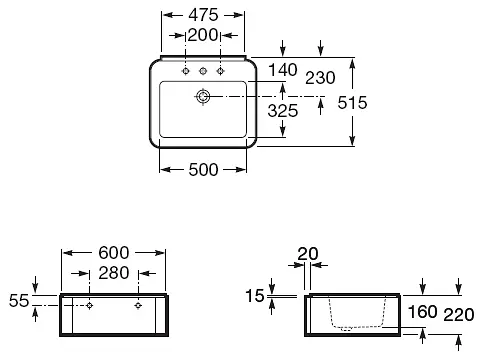 Умивальник Roca Element A327570000, Білий - фото 2