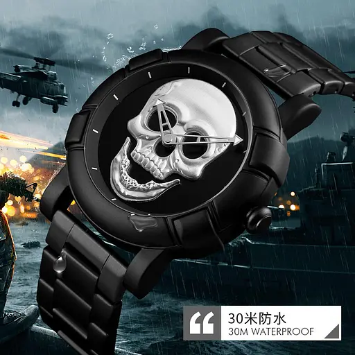 Оригінальний годинник Skmei Skull 9178 Black-Silver - фото 4