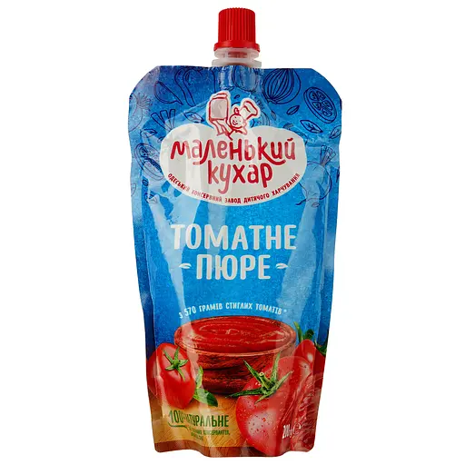 Упаковка томатного пюре Маленький кухар 12% 2.4 кг (200 г х 12 шт.) - фото 2