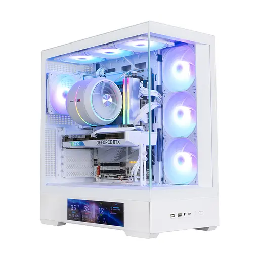 Zalman Корпус P40 DS без БЖ, 2xUSB3.0, 1x Type C, 3x120мм ARGB Reverse, 1x120мм ARGB, VGA 420мм, LCS ready, TG Side/Front Panel, Display, ATX, білий - фото 5