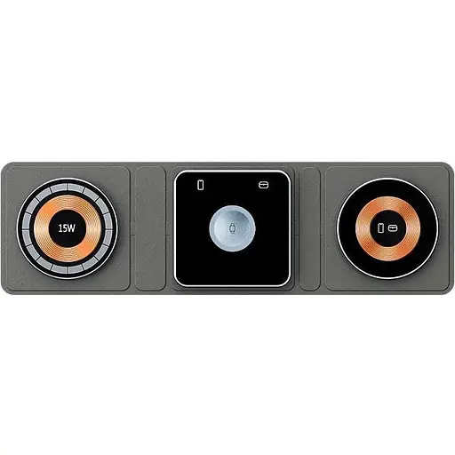 Заряджання Qi 3in1 Foldable Magnetic Wireless Charger XYJ X8 для 3 ґаджетів Phone Apple Watch AirPods - фото 1
