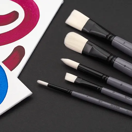 Кисть синтетика круглая INTENSE 1668R №000 длинная ручка Rosa - фото 7